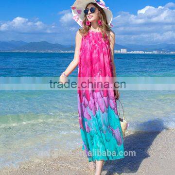 Beautiful Summer Bohemia Long Dress for Women Ladies Casual Beach Dress Spring Summer 2016 photo-3