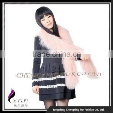 CX-S-108A China Wholesale Fashion Shawl Mongolian Lamb Fur Scarf photo-2