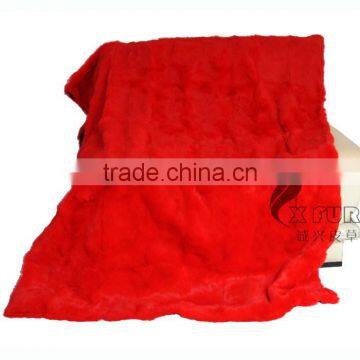 CX-D-08J Super Quality Winter Warm Real Rabbit Fur Wholesale China Blankets photo-6