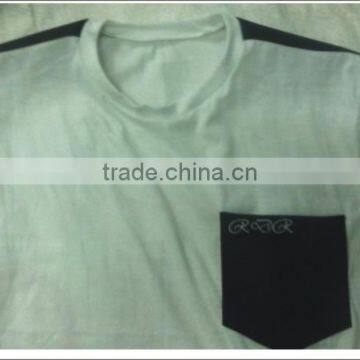 T-Shirt with leather pocket
