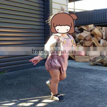 Boutique Custom Pink Plain Cotton Sleeveless Rompers Newborn Baby Summer Clothing photo-4