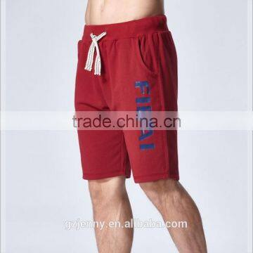 China Guangzhou Custom Logo Silk Screen Printing Shorts Black Cotton French Terry Running Outdoor Sweat Men Shorts photo-2