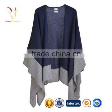 Color Block Knitted Wool Ponchos,Women Wraps Ponchos photo-4