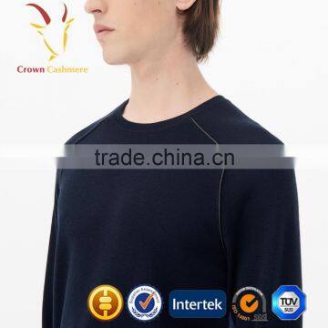 Navy Blue Men Cashmere Wool Pullover Sweater photo-5