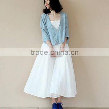 Z&M Lady Fashion Dress White Dress Linne Dress photo-4