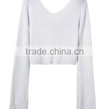 EY0852S Hot Sale 2016 Women Long Sleeve Deep V-Neck Pullover Sweater photo-3