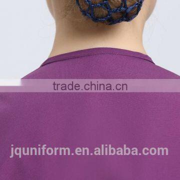 Juqian 2016 Quality Hot Purple V Neck Summer Hospital Housekeeping Staff Uniforms photo-6