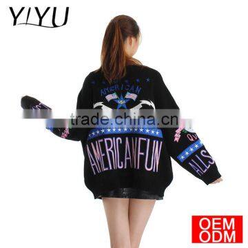 Embroidery cardigan kimono 2017 winter fashion girl Loose cardigan sweater