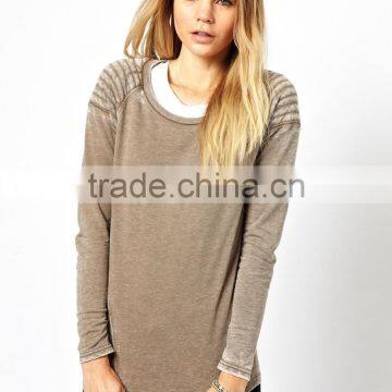 Wholesale vintage sweatshirt in acid wash with biker details