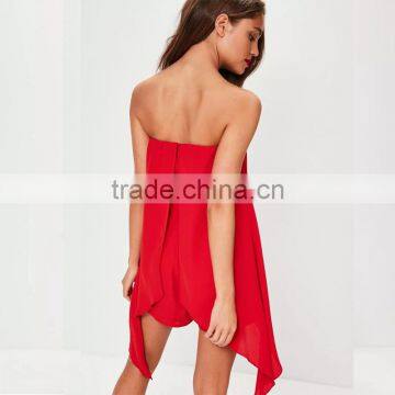 Strapless New Trendy Stylish Clothing Red Adult Woman Romper photo-2