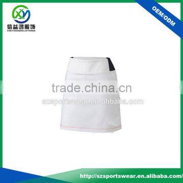 High Quality White A-line Design Mini Polyester Women Golf Short Skirt