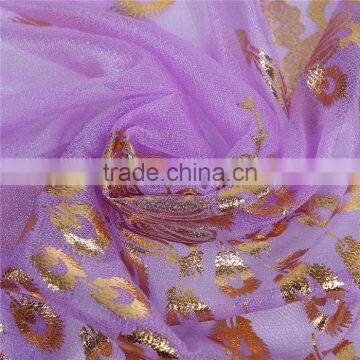 Imitation Silk Scarves & Wraps Rectangle Golden Purple Peacock Custom Scarf photo-2