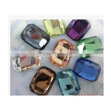 octagonal 13*18mm octagon flat back smooth jewelry glass stones