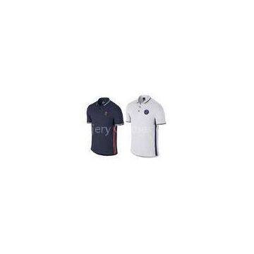 Personalized Soccer Polo Shirts White Blue , Paris Saint Germain Soccer Polo Jerseys