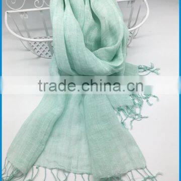 Wholesale 2017 New Design Lady's Fashionable Natural Linen Scarf photo-5