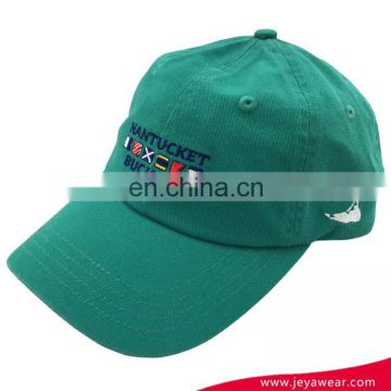 Cyan short Pre curved visor unique baseball cap with brown real leather strap