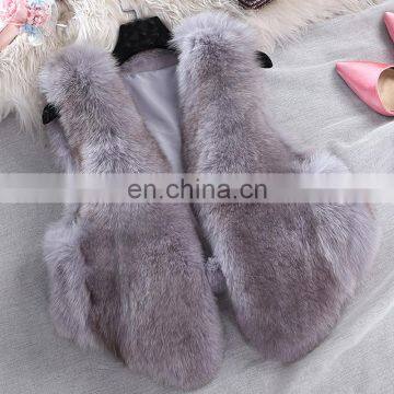 Whole fox skin fashion style fox fur vest/gilet/waistcoat lady fur outwear