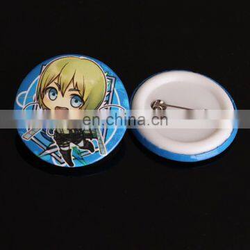 Custom made cute girl plastic button badge