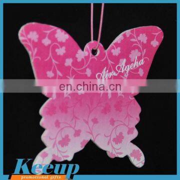 Promotional Custom make hanging paper novelty butterfly car air freshener