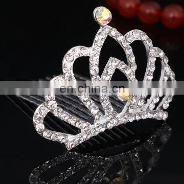 Trendy Children Alloy Crown Combs Rhinestone Tiara photo-2