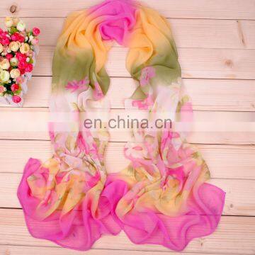 Ladies New Printed Silk Chiffon Scarf Wholesale photo-3