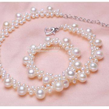 4-8mm Natural Freshwater Pearls Fancy Necklace Pearls Necklace Clavicle Chain Wedding Necklace photo-4