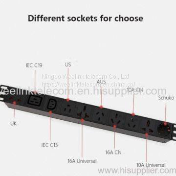 IEC C13/C19/C14/20 Rack Mount PDU With 32A Industry Plug 1 Breaker