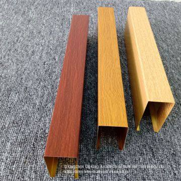 Алюминиевый квадратный профиль различного цвета с древесной текстурой и каменным внешним видом photo-5