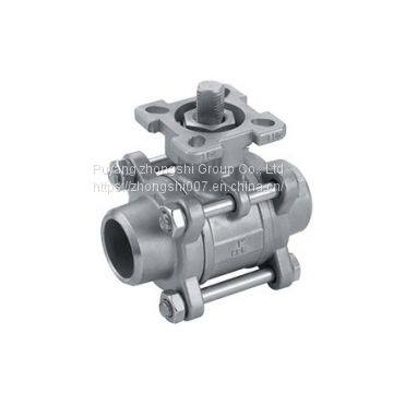 3PC Type Welded Ball Valve With (High mounting Pad)