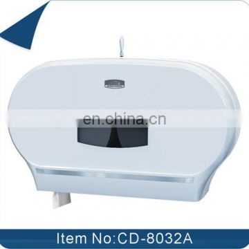 Multi-functional plastic wall mounted twin roll toilet paper dispenser/jumbo toilet tissue paper holder CD-8032A