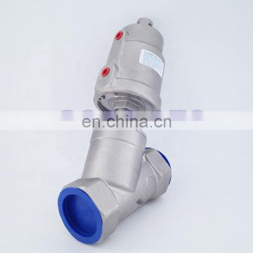 16bar pneumatic angle valve seat actuator single/double steam stainless steel head DN20 3/4 inch normally close/open air valve