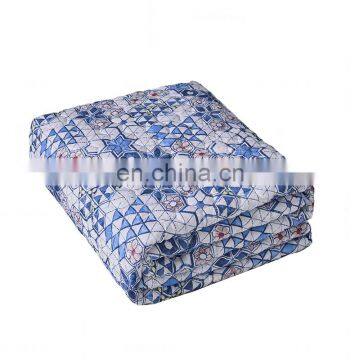 Printed Chinese Brake Herb 100%polyester microfiber Fabric quilted bedspread bedding set