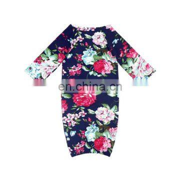 Infant&Toddler Brushed Silkmilk Flower Printing Baby Navy Sleep Gown Clothes Wholesale Baby Girls Sleeping Bags. photo-6