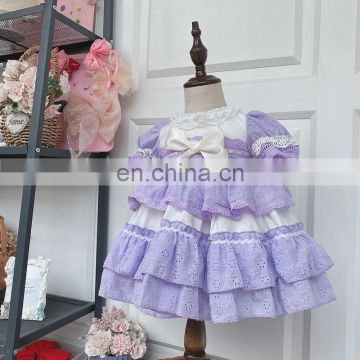 baby spanish dresses for girls clothes vintage lace purple party baby dress kids wholesale children clothing frock