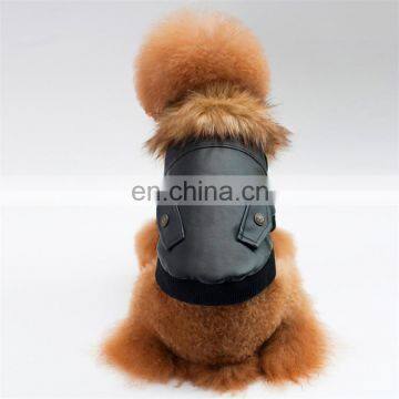 Waterproof Winter Fur Leather Coat Jacket Black Brown Leather Dog Clothes photo-6
