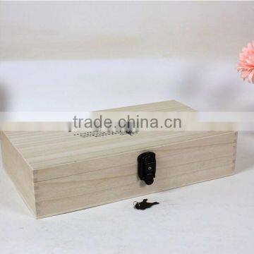 Natural paulownia hinged lid box wood