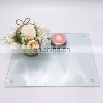 Kitchen Worktop Saver Glass Chopping Board with Marble Design