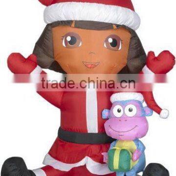 2016 Christmas Inflatable girl and Boots with LED for holiday decoration