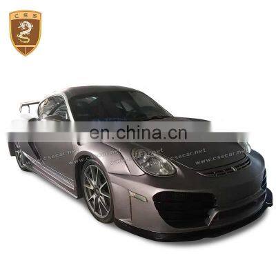 CF Mix FRP Wide Body Fender Flares Engine Hood Car Bumper Body Kits For Porsche Cayman 987