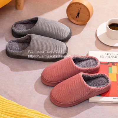 Men's cotton slippers bag with autumn and winter men's and women's home indoor home furry warmth all-inclusive with heel cotton shoes