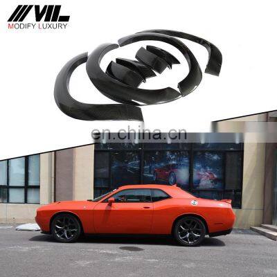 for Dodge Challenger Carbon Fiber Wheel Eyebrow Arch Trim Lips Fender Flares 2015-2018