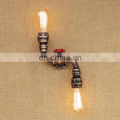 Hot Sell Metal Water Pipe Design Wall Lamps Two Heads Wall Lights