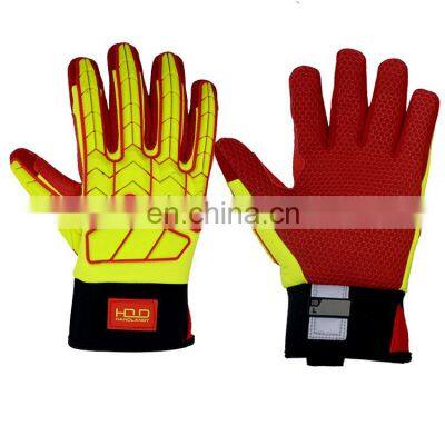 HANDLANDY Hi vis heavy duty Waterproof Cut Resistance 5 Gloves Oil And Gas Safety Gloves for Men