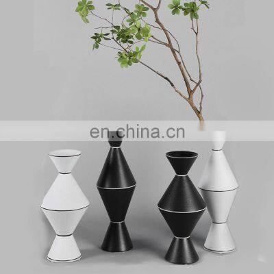 Modern Handmade Matte Minimalist Geometric Ceramic Decor Vase for Living Room