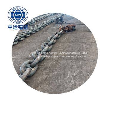 64mm Black Painted floating wind power platform  studless link anchor chain