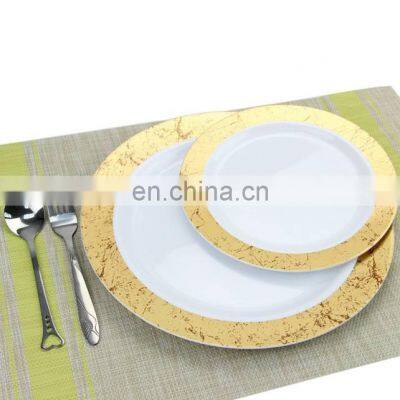 Best Selling 7 / 10 Inch Round Gold Rim Plastic Plate photo-5