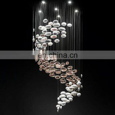 Hotel LED Big Crystal Chandelier Lighting Glass Crystal Pendant Lamp photo-3