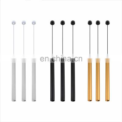 White Black Golden Adjustable Home Kitchen Dining Room Lighting Nordic LED Hanging Long Tube Pendant Lights