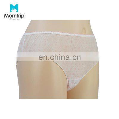 White Non Woven Disposable Women Underwear For Spa