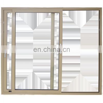 Thermal break double glass aluminium horizontal blinds sliding glass doors